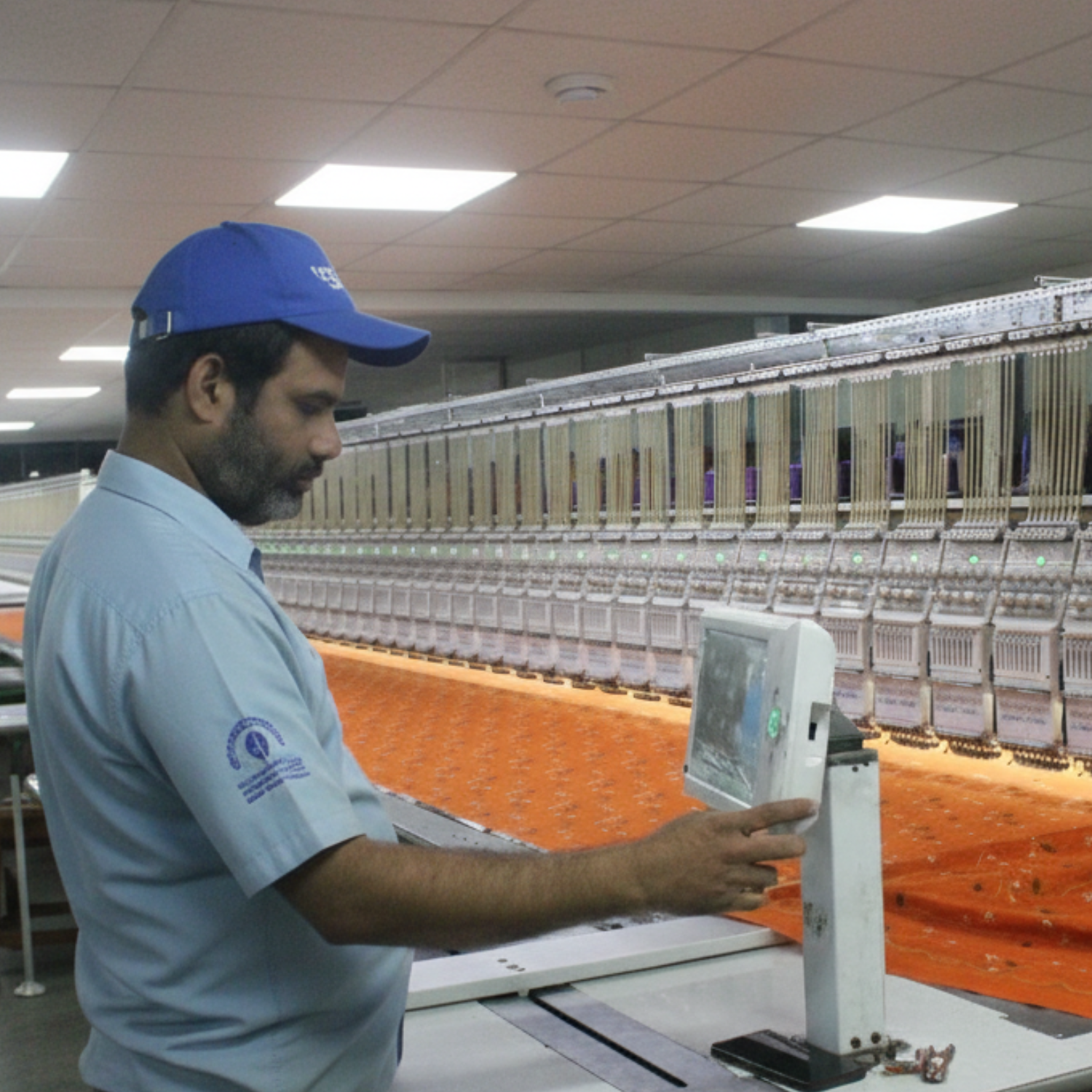 Amtek Embroidery Skilled artisans and designers WORKING OR COMPUTRISED EMBOIDERY MACHINE IN FACTORY embroidery manufacturer UAE